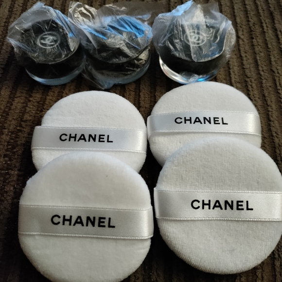 CHANEL Makeup 4 Chanel Powder Puffs 3 Chanel Sample Jars Poshmark